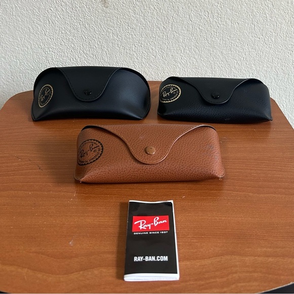 Ray-Ban Black and Brown Sunglasses Cases Paper Included Case ONLY Snap Closure - Picture 2 of 6